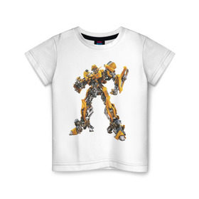 Детская футболка хлопок с принтом Bumblebee в Кировске, 100% хлопок | круглый вырез горловины, полуприлегающий силуэт, длина до линии бедер | bumble bee | bumblebee | трансформеры