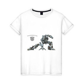 Женская футболка хлопок с принтом Transformer jazz в Кировске, 100% хлопок | прямой крой, круглый вырез горловины, длина до линии бедер, слегка спущенное плечо | anime | аниме | анимэ