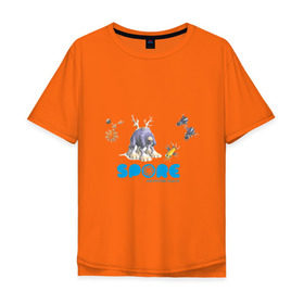 Мужская футболка хлопок Oversize с принтом Spore (3) в Кировске, 100% хлопок | свободный крой, круглый ворот, “спинка” длиннее передней части | игры | лаборатория существ | спор
