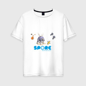 Женская футболка хлопок Oversize с принтом Spore (3) в Кировске, 100% хлопок | свободный крой, круглый ворот, спущенный рукав, длина до линии бедер
 | игры | лаборатория существ | спор