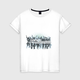 Женская футболка хлопок с принтом Dance (2) в Кировске, 100% хлопок | прямой крой, круглый вырез горловины, длина до линии бедер, слегка спущенное плечо | dance | party | люди | пати | силуэты | танец