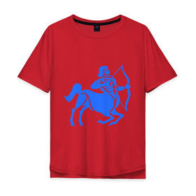 Мужская футболка хлопок Oversize с принтом Стрелец (2) в Кировске, 100% хлопок | свободный крой, круглый ворот, “спинка” длиннее передней части | zodiac | астрология | гороскоп | знаки зодиака | стрелец