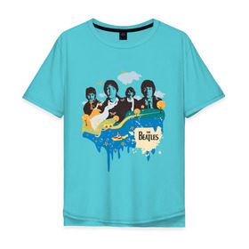 Мужская футболка хлопок Oversize с принтом The Beatles в Кировске, 100% хлопок | свободный крой, круглый ворот, “спинка” длиннее передней части | beatles | lennon | битлз | битлс | битлы | леннон