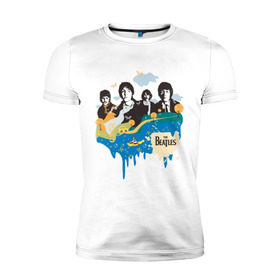 Мужская футболка премиум с принтом The Beatles в Кировске, 92% хлопок, 8% лайкра | приталенный силуэт, круглый вырез ворота, длина до линии бедра, короткий рукав | beatles | lennon | битлз | битлс | битлы | леннон