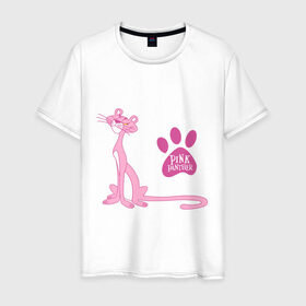 Мужская футболка хлопок с принтом Розовая Пантера в Кировске, 100% хлопок | прямой крой, круглый вырез горловины, длина до линии бедер, слегка спущенное плечо. | pink panther | розовая пантера