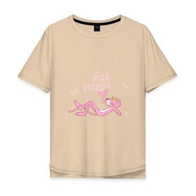 Мужская футболка хлопок Oversize с принтом Pink panther в Кировске, 100% хлопок | свободный крой, круглый ворот, “спинка” длиннее передней части | pink panther | розовая пантера