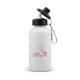 Бутылка спортивная с принтом Розовая Пантера (2) в Кировске, металл | емкость — 500 мл, в комплекте две пластиковые крышки и карабин для крепления | pink panther | розовая пантера