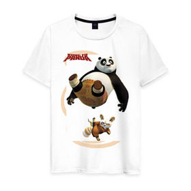 Мужская футболка хлопок с принтом Kung Fu Panda 2 в Кировске, 100% хлопок | прямой крой, круглый вырез горловины, длина до линии бедер, слегка спущенное плечо. | панда