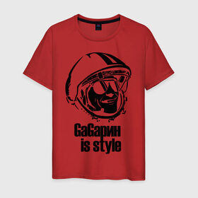 Мужская футболка хлопок с принтом GaGarin 01 в Кировске, 100% хлопок | прямой крой, круглый вырез горловины, длина до линии бедер, слегка спущенное плечо. | 