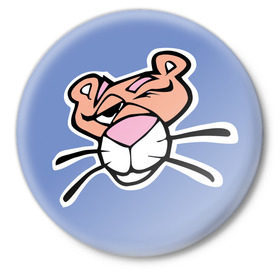 Значок с принтом Pink panther в Кировске,  металл | круглая форма, металлическая застежка в виде булавки | pink panther | розовая пантера