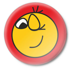 Значок с принтом Смайлик (3) в Кировске,  металл | круглая форма, металлическая застежка в виде булавки | Тематика изображения на принте: smile | смайл | смайлик | улыбка