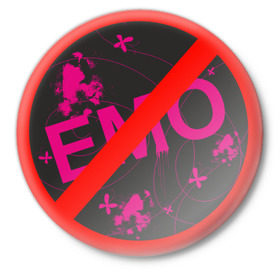 Значок с принтом Эмо (3) в Кировске,  металл | круглая форма, металлическая застежка в виде булавки | emo | запрет на эмо | знак | субкультуры | эмо