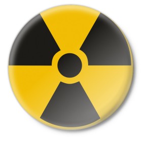Значок с принтом Радиация в Кировске,  металл | круглая форма, металлическая застежка в виде булавки | прикольные рисунки | радиация | радиоактивная | эмблема