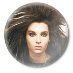 Значок с принтом Tokio Hotel в Кировске,  металл | круглая форма, металлическая застежка в виде булавки | Тематика изображения на принте: tokio hotel