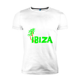 Мужская футболка премиум с принтом Ibiza в Кировске, 92% хлопок, 8% лайкра | приталенный силуэт, круглый вырез ворота, длина до линии бедра, короткий рукав | ibiza | ибица | пальмы | фестиваль