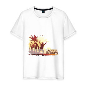 Мужская футболка хлопок с принтом Ibiza (5) в Кировске, 100% хлопок | прямой крой, круглый вырез горловины, длина до линии бедер, слегка спущенное плечо. | Тематика изображения на принте: 