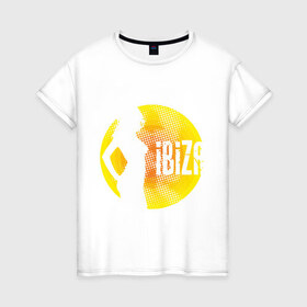 Женская футболка хлопок с принтом Ibiza (6) в Кировске, 100% хлопок | прямой крой, круглый вырез горловины, длина до линии бедер, слегка спущенное плечо | Тематика изображения на принте: 