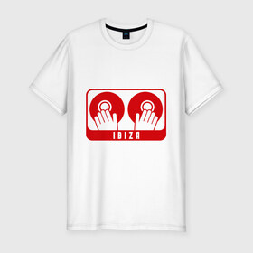Мужская футболка премиум с принтом Ibiza (7) в Кировске, 92% хлопок, 8% лайкра | приталенный силуэт, круглый вырез ворота, длина до линии бедра, короткий рукав | ibiza | вертушка | вертушки | диджей | ибица | пластинка | фестиваль | электронная музыка