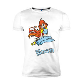 Мужская футболка премиум с принтом WinX bloom в Кировске, 92% хлопок, 8% лайкра | приталенный силуэт, круглый вырез ворота, длина до линии бедра, короткий рукав | bloom | winx | винкс