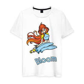 Мужская футболка хлопок с принтом WinX bloom в Кировске, 100% хлопок | прямой крой, круглый вырез горловины, длина до линии бедер, слегка спущенное плечо. | bloom | winx | винкс