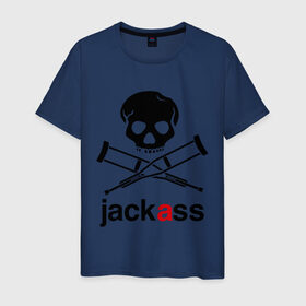 Мужская футболка хлопок с принтом Jackass (Чудаки) в Кировске, 100% хлопок | прямой крой, круглый вырез горловины, длина до линии бедер, слегка спущенное плечо. | jackas | придурки | чудаки