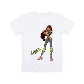 Детская футболка хлопок с принтом winX layla в Кировске, 100% хлопок | круглый вырез горловины, полуприлегающий силуэт, длина до линии бедер | winx | девочкам