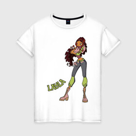 Женская футболка хлопок с принтом winX layla в Кировске, 100% хлопок | прямой крой, круглый вырез горловины, длина до линии бедер, слегка спущенное плечо | winx | девочкам