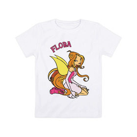 Детская футболка хлопок с принтом winX flora (1) в Кировске, 100% хлопок | круглый вырез горловины, полуприлегающий силуэт, длина до линии бедер | Тематика изображения на принте: 
