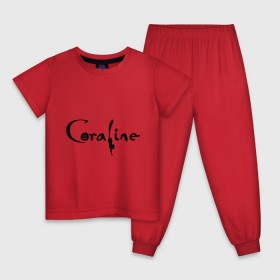 Детская пижама хлопок с принтом Coraline в Кировске, 100% хлопок |  брюки и футболка прямого кроя, без карманов, на брюках мягкая резинка на поясе и по низу штанин
 | coraline | коралина