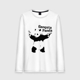Мужской лонгслив хлопок с принтом Gangsta Panda в Кировске, 100% хлопок |  | Тематика изображения на принте: панда