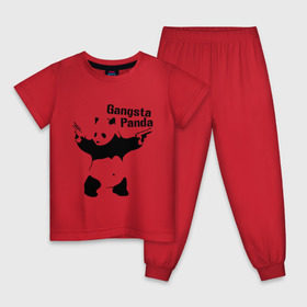 Детская пижама хлопок с принтом Gangsta Panda в Кировске, 100% хлопок |  брюки и футболка прямого кроя, без карманов, на брюках мягкая резинка на поясе и по низу штанин
 | Тематика изображения на принте: панда