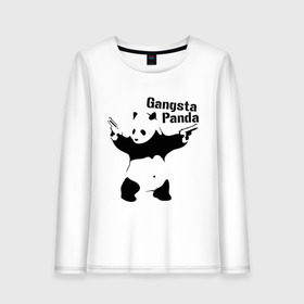 Женский лонгслив хлопок с принтом Gangsta Panda в Кировске, 100% хлопок |  | Тематика изображения на принте: панда