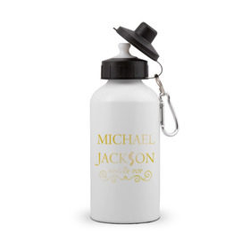 Бутылка спортивная с принтом Michael Jackson (1) в Кировске, металл | емкость — 500 мл, в комплекте две пластиковые крышки и карабин для крепления | 