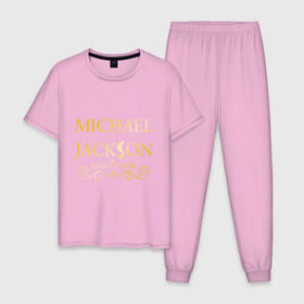 Мужская пижама хлопок с принтом Michael Jackson (1) в Кировске, 100% хлопок | брюки и футболка прямого кроя, без карманов, на брюках мягкая резинка на поясе и по низу штанин
 | 