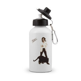 Бутылка спортивная с принтом Michael Jackson (2) в Кировске, металл | емкость — 500 мл, в комплекте две пластиковые крышки и карабин для крепления | jackson | michael | mj | pop | джексон | майкл | майкл джексон | поп
