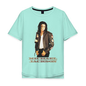 Мужская футболка хлопок Oversize с принтом Michael Jackson (4) в Кировске, 100% хлопок | свободный крой, круглый ворот, “спинка” длиннее передней части | Тематика изображения на принте: jackson | michael | mj | pop | джексон | майкл | майкл джексон | поп