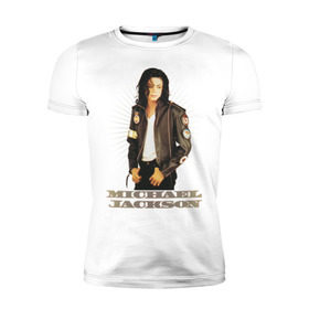 Мужская футболка премиум с принтом Michael Jackson (4) в Кировске, 92% хлопок, 8% лайкра | приталенный силуэт, круглый вырез ворота, длина до линии бедра, короткий рукав | jackson | michael | mj | pop | джексон | майкл | майкл джексон | поп