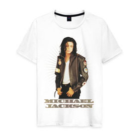 Мужская футболка хлопок с принтом Michael Jackson (4) в Кировске, 100% хлопок | прямой крой, круглый вырез горловины, длина до линии бедер, слегка спущенное плечо. | Тематика изображения на принте: jackson | michael | mj | pop | джексон | майкл | майкл джексон | поп