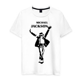 Мужская футболка хлопок с принтом Michael Jackson (3) в Кировске, 100% хлопок | прямой крой, круглый вырез горловины, длина до линии бедер, слегка спущенное плечо. | 
