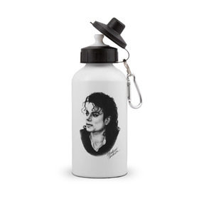 Бутылка спортивная с принтом Michael Jackson (6) в Кировске, металл | емкость — 500 мл, в комплекте две пластиковые крышки и карабин для крепления | Тематика изображения на принте: jackson | michael | pop | джексон | майкл | майкл джексон | поп