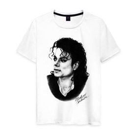Мужская футболка хлопок с принтом Michael Jackson (6) в Кировске, 100% хлопок | прямой крой, круглый вырез горловины, длина до линии бедер, слегка спущенное плечо. | Тематика изображения на принте: jackson | michael | pop | джексон | майкл | майкл джексон | поп