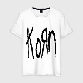 Мужская футболка хлопок с принтом Korn в Кировске, 100% хлопок | прямой крой, круглый вырез горловины, длина до линии бедер, слегка спущенное плечо. | Тематика изображения на принте: korn | metal | rock | корн | логотип | метал | музыка | рок | рок группа | рок группы
