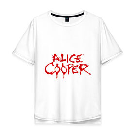 Мужская футболка хлопок Oversize с принтом Alice Cooper в Кировске, 100% хлопок | свободный крой, круглый ворот, “спинка” длиннее передней части | alice cooper | metal | rock | логотип | метал | музыка | музыкант | рок | рок музыка | элис купер