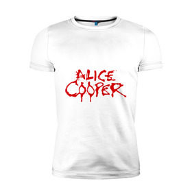 Мужская футболка премиум с принтом Alice Cooper в Кировске, 92% хлопок, 8% лайкра | приталенный силуэт, круглый вырез ворота, длина до линии бедра, короткий рукав | alice cooper | metal | rock | логотип | метал | музыка | музыкант | рок | рок музыка | элис купер
