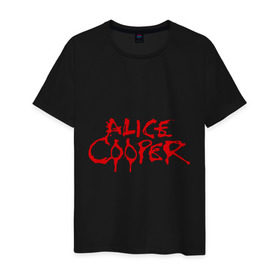 Мужская футболка хлопок с принтом Alice Cooper в Кировске, 100% хлопок | прямой крой, круглый вырез горловины, длина до линии бедер, слегка спущенное плечо. | alice cooper | metal | rock | логотип | метал | музыка | музыкант | рок | рок музыка | элис купер
