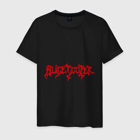 Мужская футболка хлопок с принтом Alice Cooper (2) в Кировске, 100% хлопок | прямой крой, круглый вырез горловины, длина до линии бедер, слегка спущенное плечо. | alice cooper | metal | rock | логотип | метал | музыка | музыкант | рок | рок музыка | элис купер