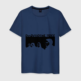 Мужская футболка хлопок с принтом Porcupine Tree в Кировске, 100% хлопок | прямой крой, круглый вырез горловины, длина до линии бедер, слегка спущенное плечо. | metal | porcupine tree | rock | логотип | метал | музыка | рок | рок группа | рок группы