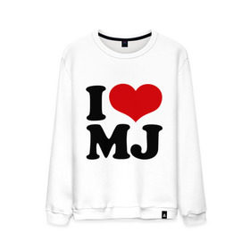 Мужской свитшот хлопок с принтом I LOVE MJ в Кировске, 100% хлопок |  | i love | michael jackson | mj | майкл джексон | сердце | я люблю