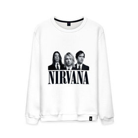 Мужской свитшот хлопок с принтом Nirvana (2) в Кировске, 100% хлопок |  | cobain | nirvana | rock | smells like teen spirit | кобейн | нирвана | рок