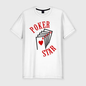 Мужская футболка премиум с принтом Poker Star в Кировске, 92% хлопок, 8% лайкра | приталенный силуэт, круглый вырез ворота, длина до линии бедра, короткий рукав | pokerstars